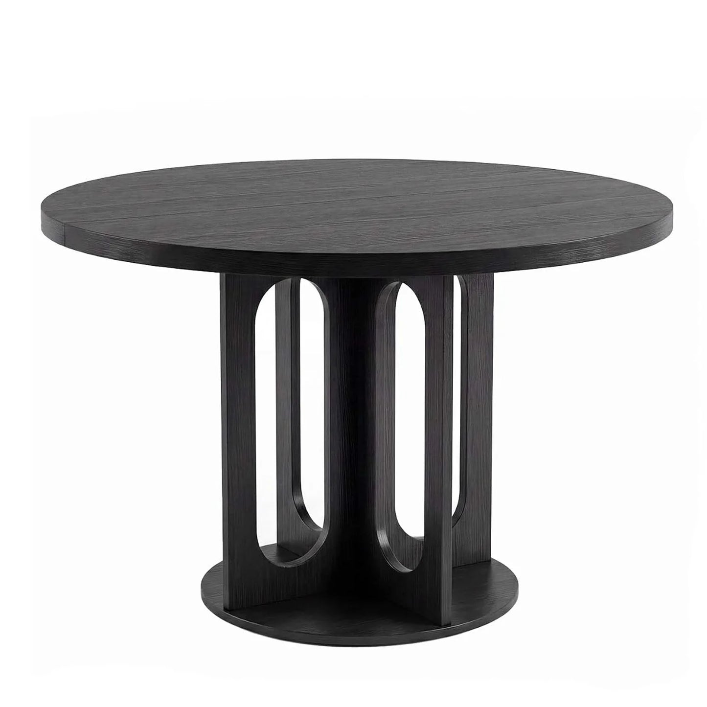 47 Inch Round Dining Table For 4-6, Modern Circle Kitchen Table With Open Arch Pedestal Base For Dining Room Breakfast Nook