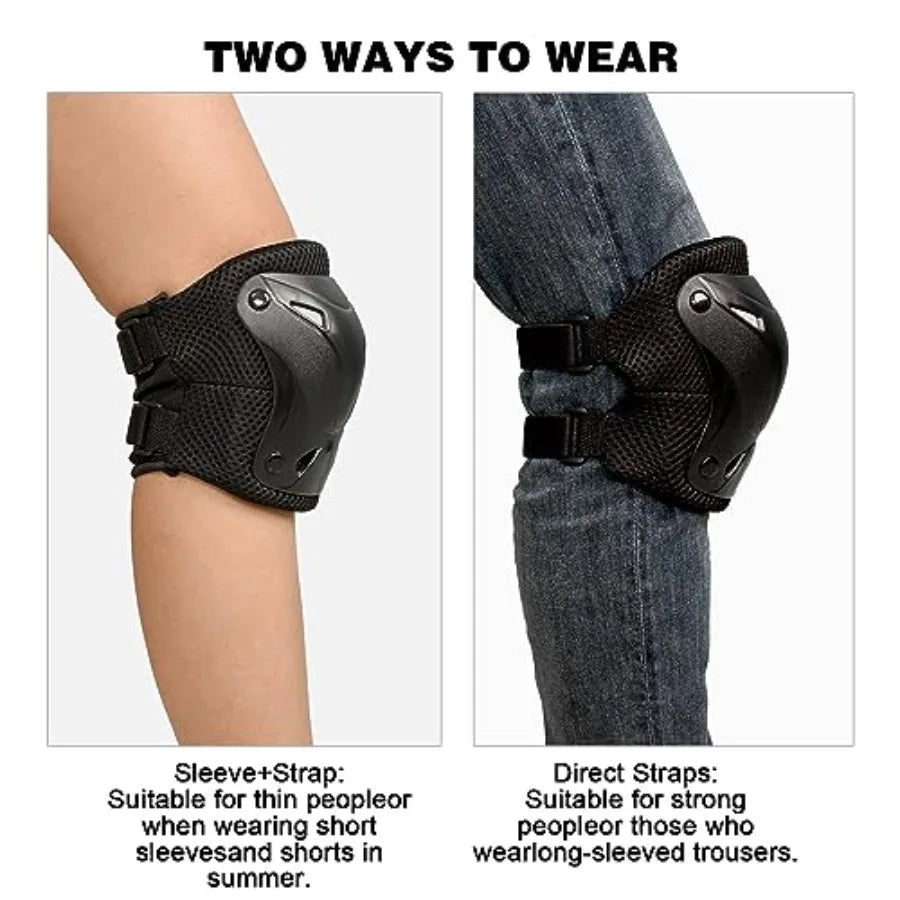 Roller Skating Protective Gear Adult Knee Elbow Pads Wrist Guards