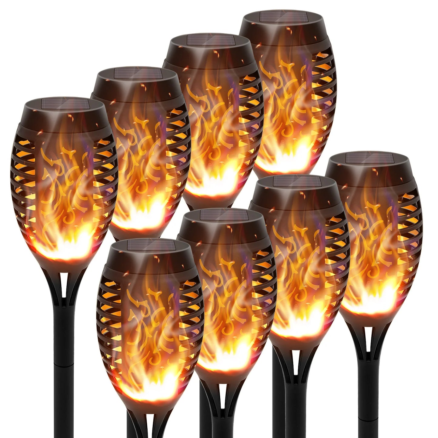 Solar Torch Lights With Flickering Flame Outdoor Waterproof LED Path Lights
