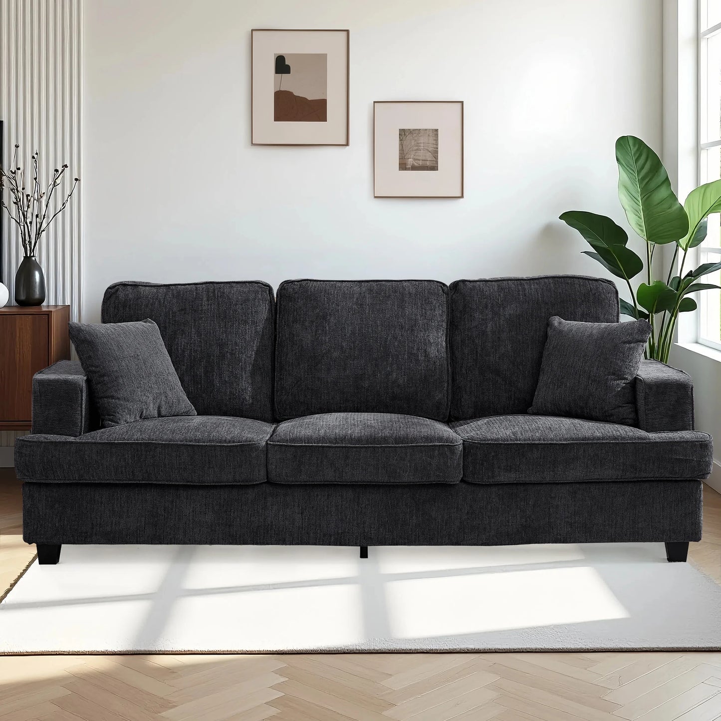 Cloud Chenile Sofa Modern 3 Seater for Living Room