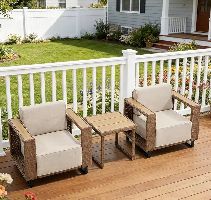 XIUWO All Weather PE Rattan Outdoor Sectional Sofa Set