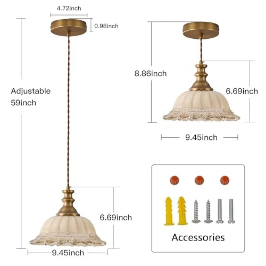 Modern Glass Pendant Lighting Fixture for Kitchen Dining and Bedroom