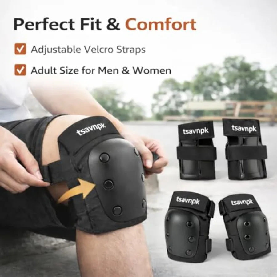Adult Knee And Elbow Pads With Wrist Guards Protective Gear