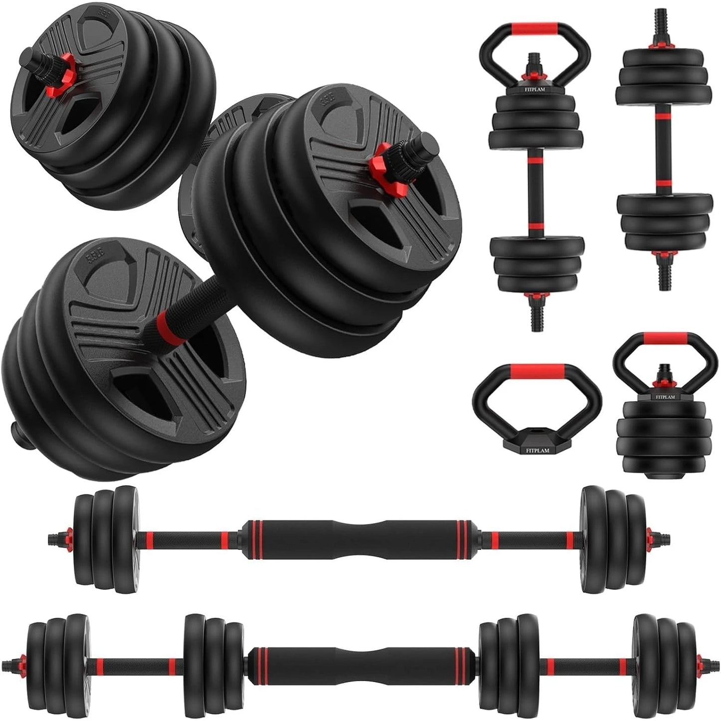 FED Fitness 5 In 1 Adjustable Dumbbell Set 20/35/45/70/90 LB