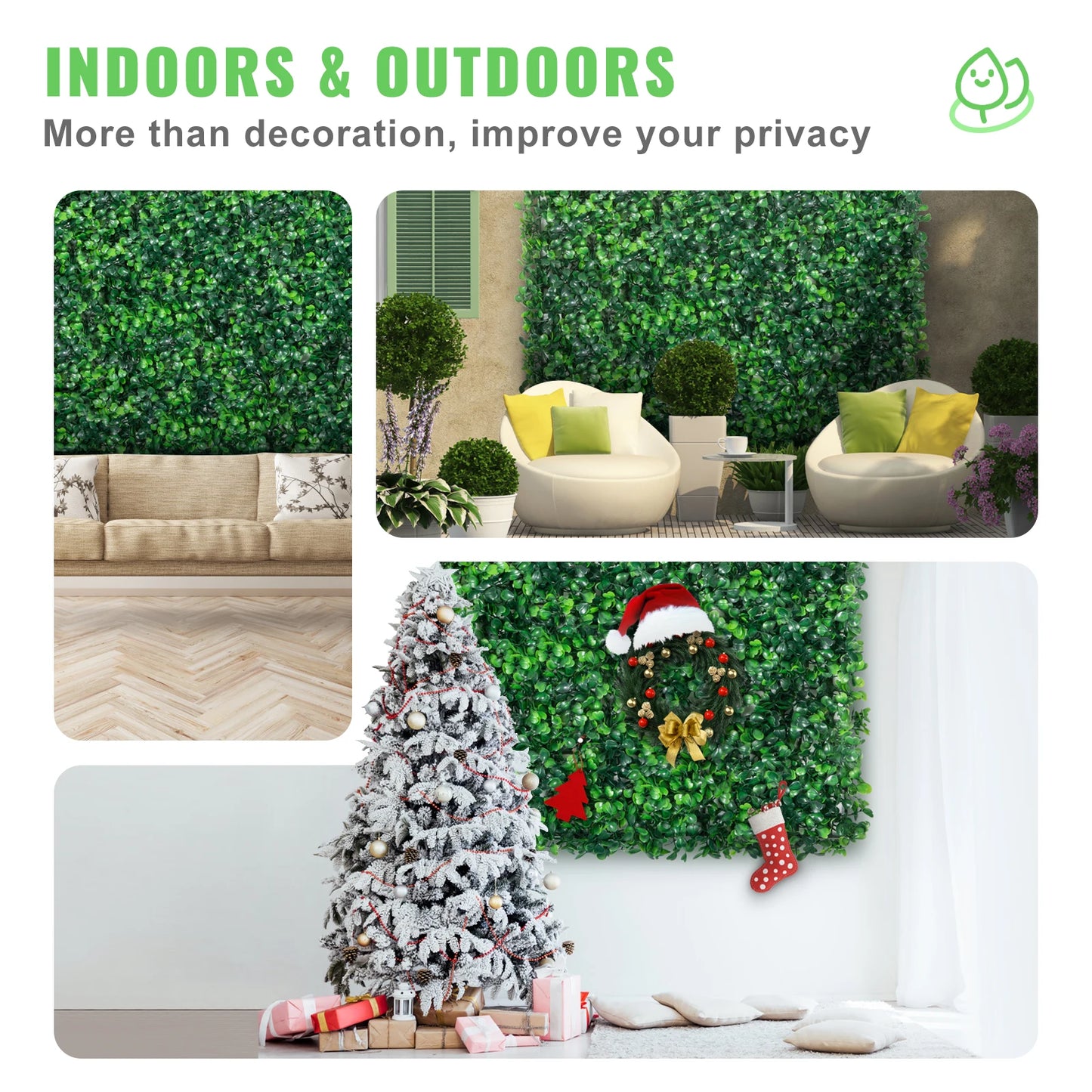 Artificial Boxwood Panels Wall Mat For Privacy Backdrop