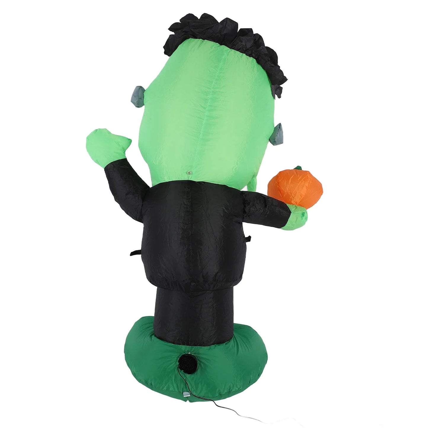 3.9ft Inflatable Green Monster w Pumpkin Big Eyes LED Lights Outdoor Yard Garden Lawn Holiday Party Decor IP44 Water Resistant