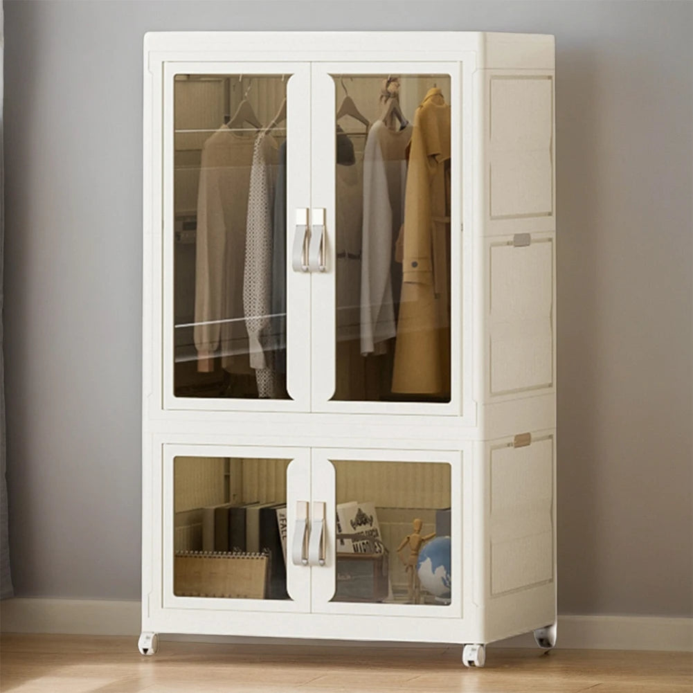 NovaSphere Portable Closet Wardrobe With Hanging Rod and Shelves