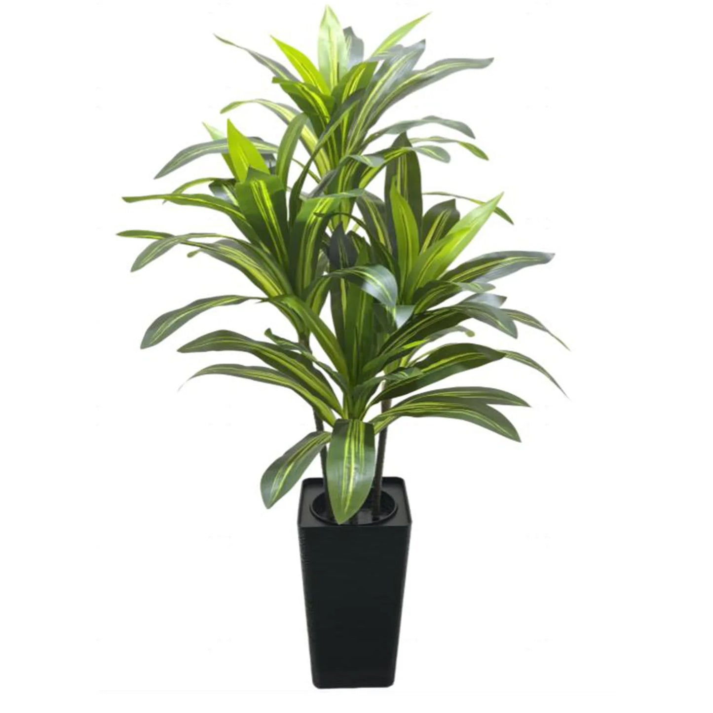 4/5/6 FT Artificial Plants Dracaena Tree 120cm, Large Artificial Dracaena Plant with Tall Planter, Tall Fake Floor Plant in Pot Indoor Decor, Fake Dracaena Tree for Home Living Room Office Decor