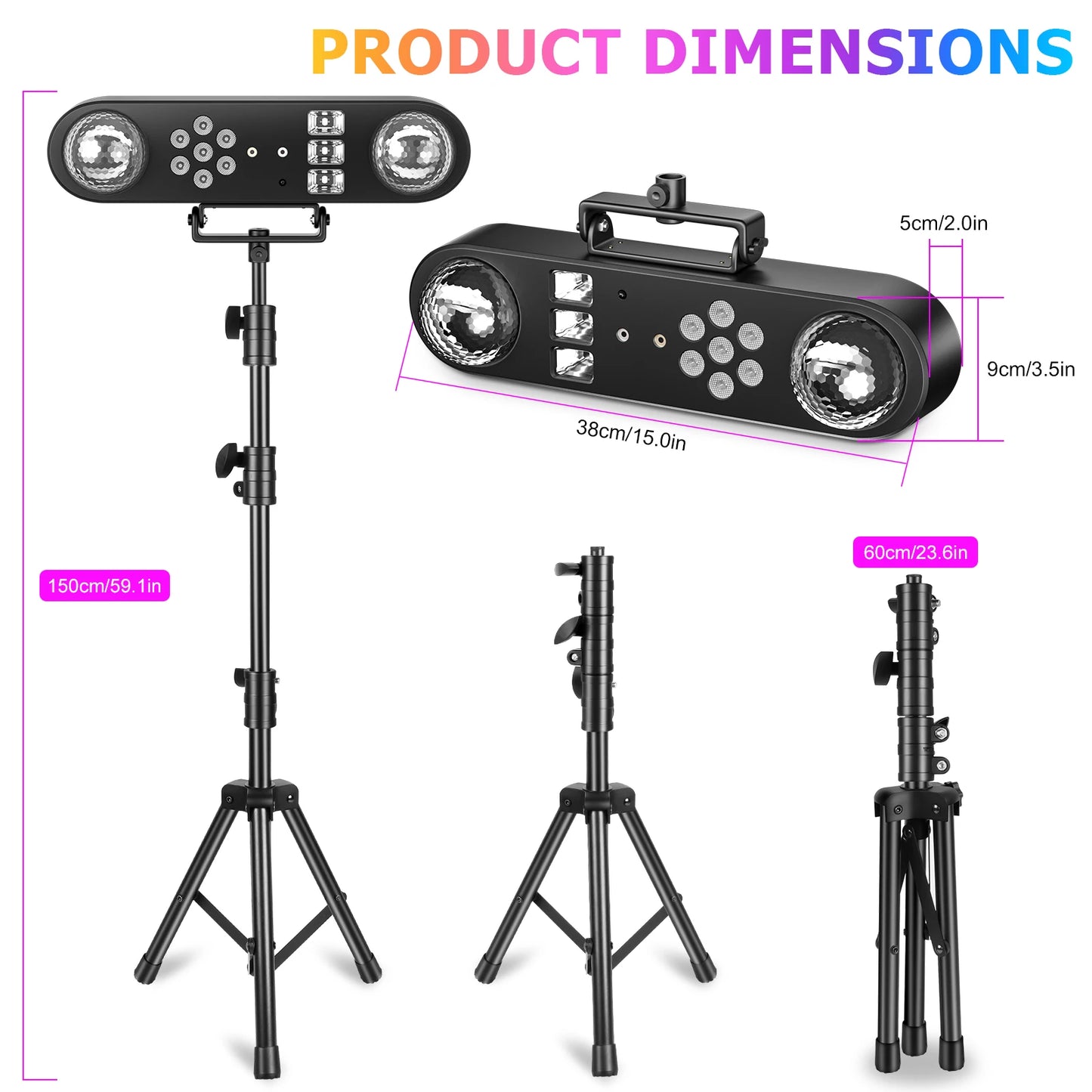 U'King Mini 5In1 Bracket Light Remote Stage DJ Ball Effects