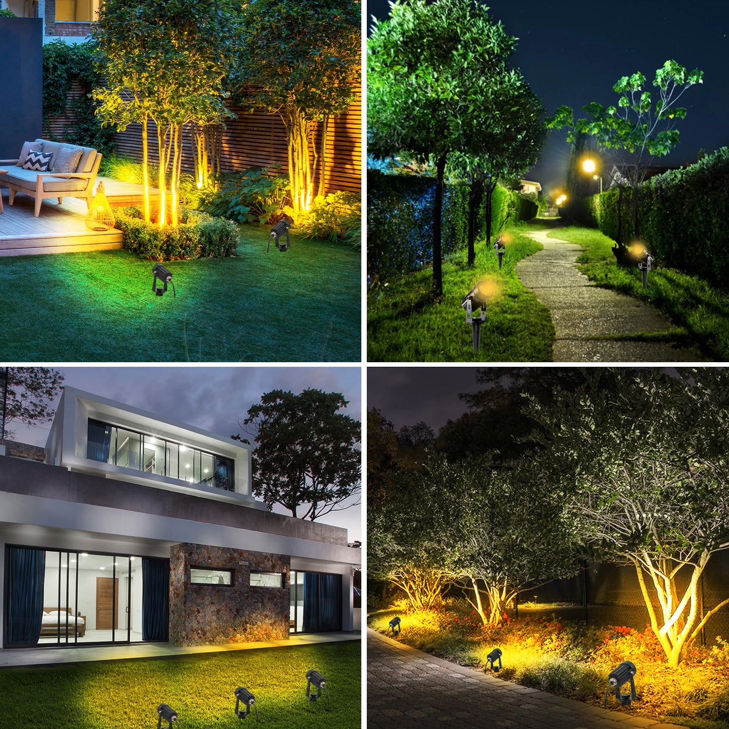 T-SUNRISE US Plug COB Landscape Spotlight Warm White Waterproof