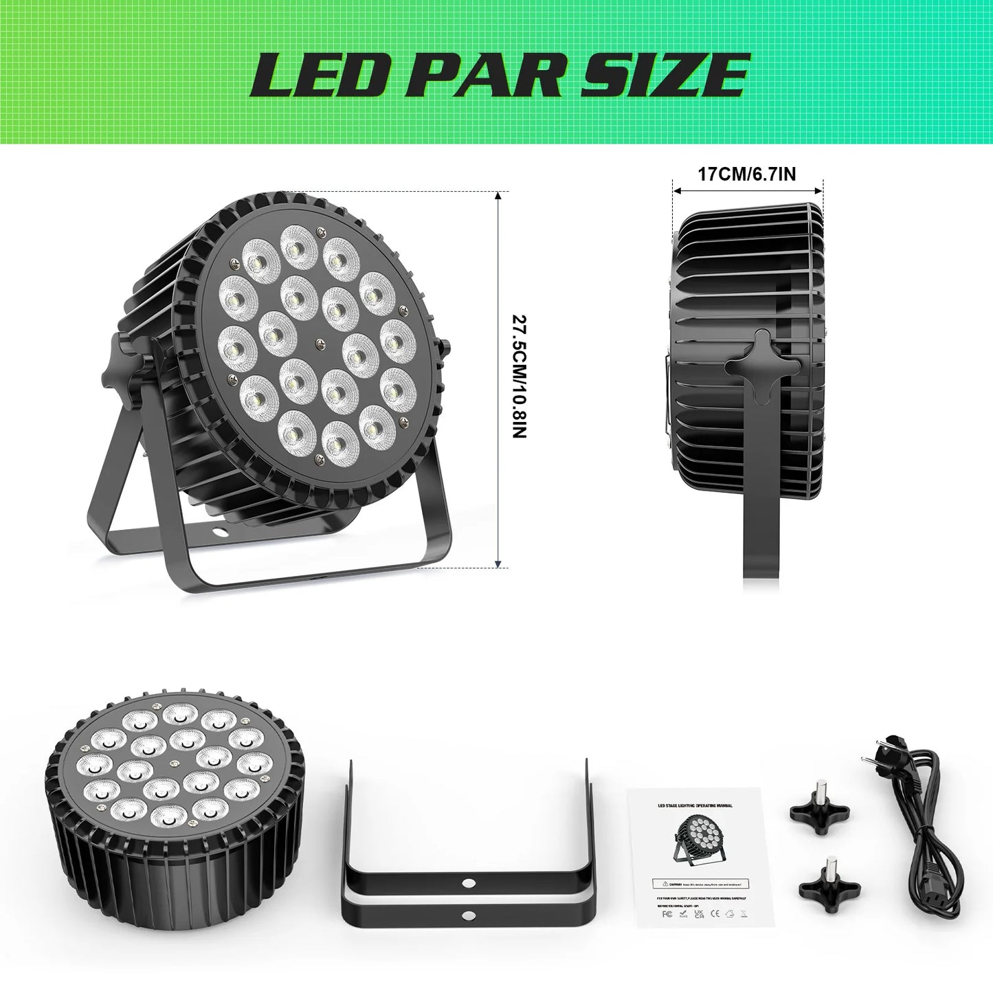 U'King 200W RGBW DMX LED Par Stage Lights Four Pack