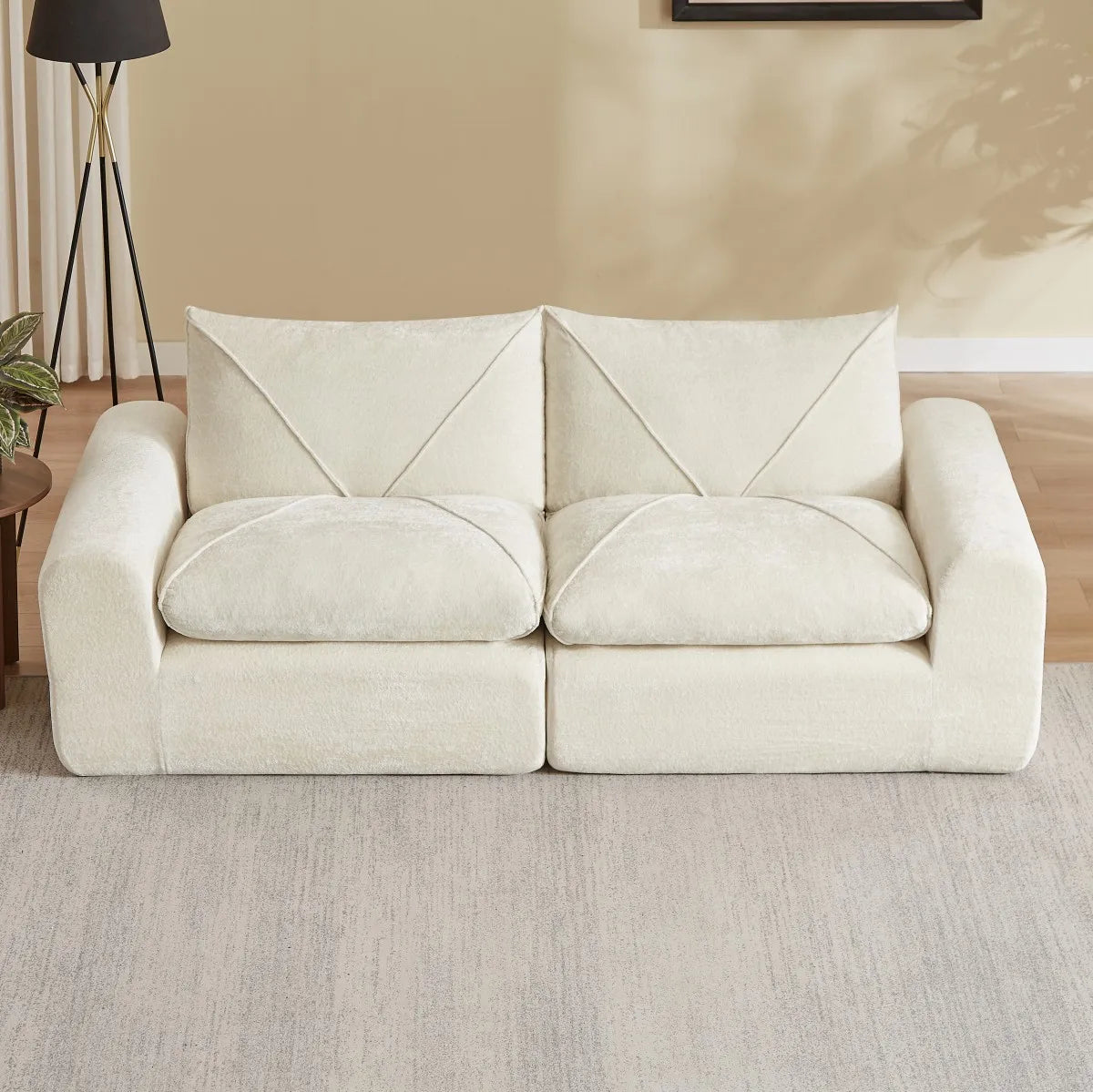 85.8" Modular Sectional Sofa 2-Seater Chenille Cloud Couch Modern Soft Upholstered Loveseat for Living Room