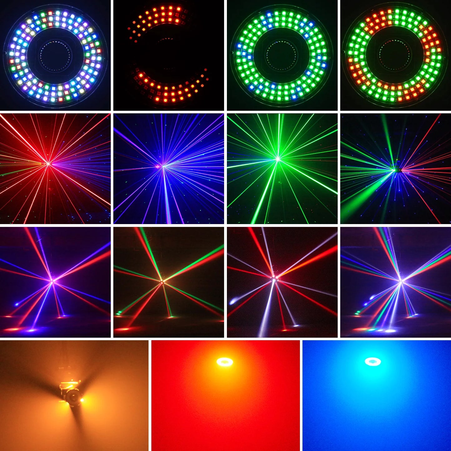 Fieryzeal RGBW Beam Moving Head Light 3-Axis Rotation DJ Stage
