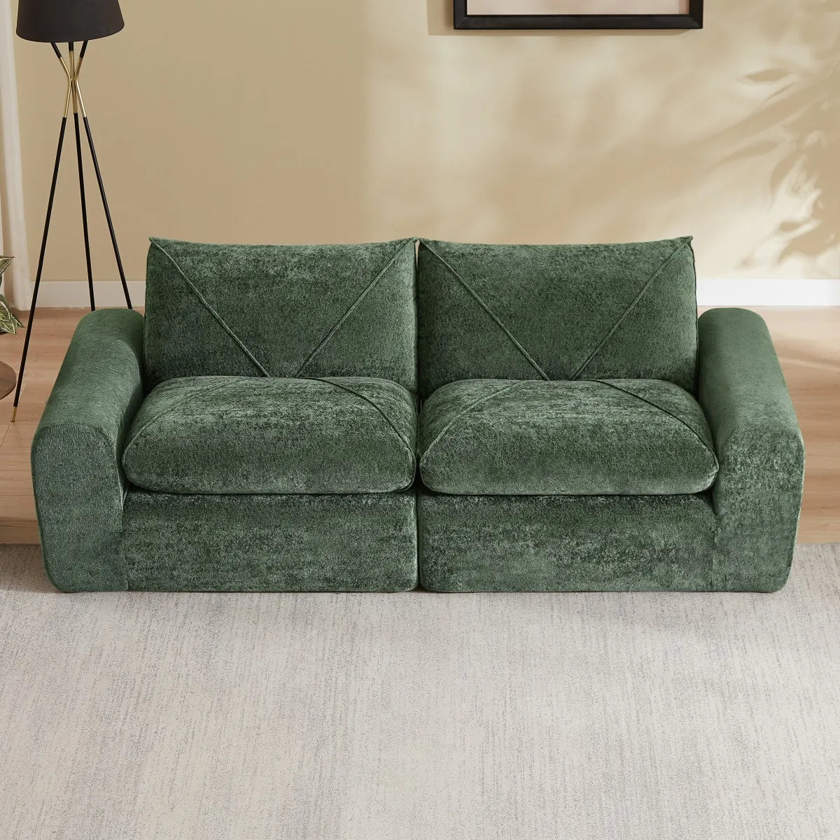 85.8" Modular Sectional Sofa 2-Seater Chenille Cloud Couch Modern Soft Upholstered Loveseat for Living Room