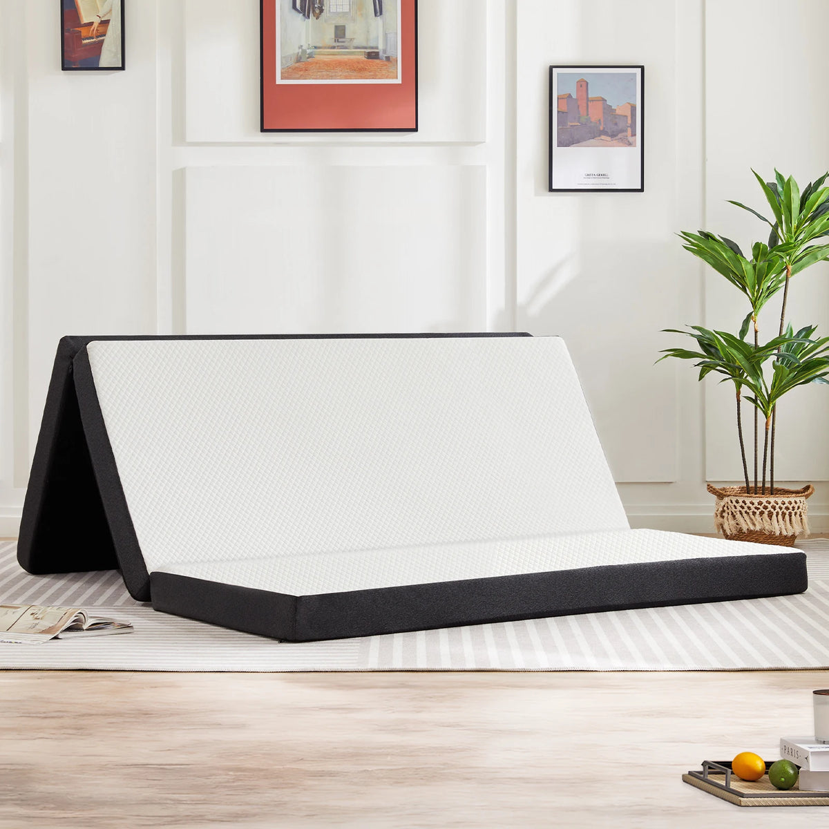 JHK Portable Folding Memory Foam Floor Mattress With Washable Cover