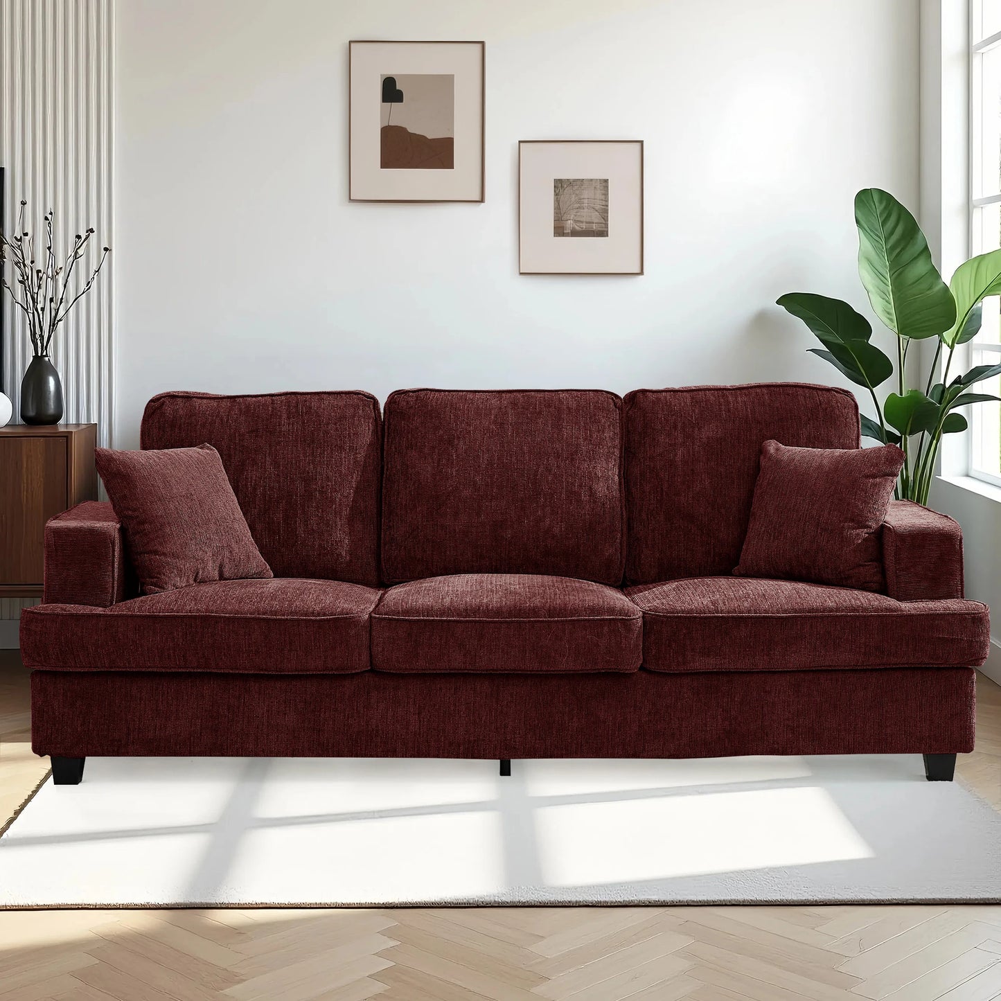 Cloud Chenile Sofa Modern 3 Seater for Living Room