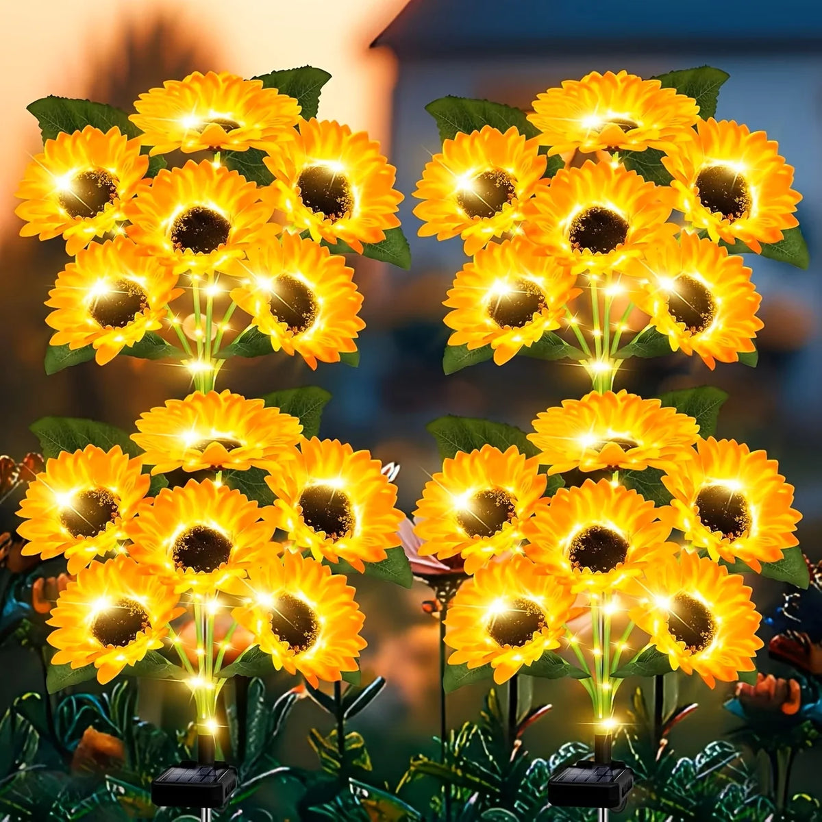 KPSTEK Solar Sunflower Lights Waterproof Outdoor LED Garden Decor
