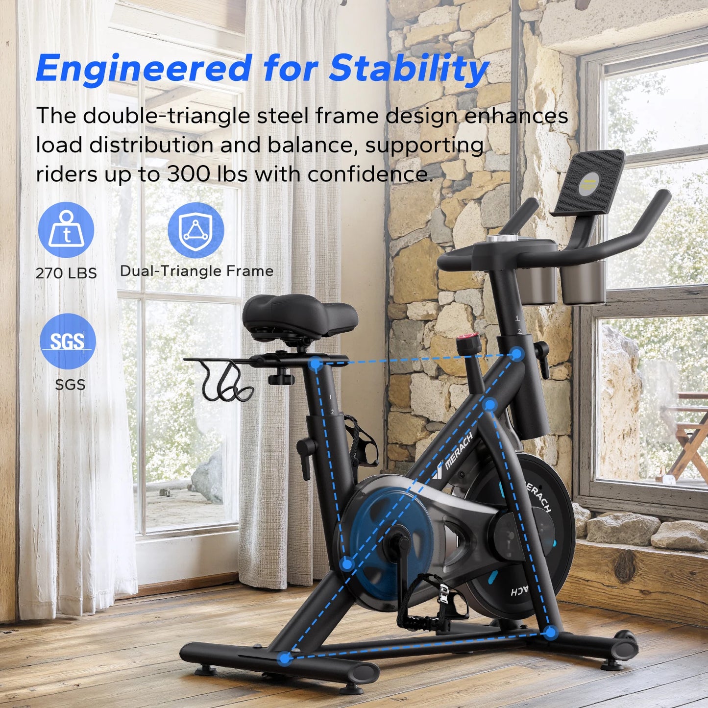 MERACH Magnetic Indoor Cycling Bike With Exclusive App And Courses