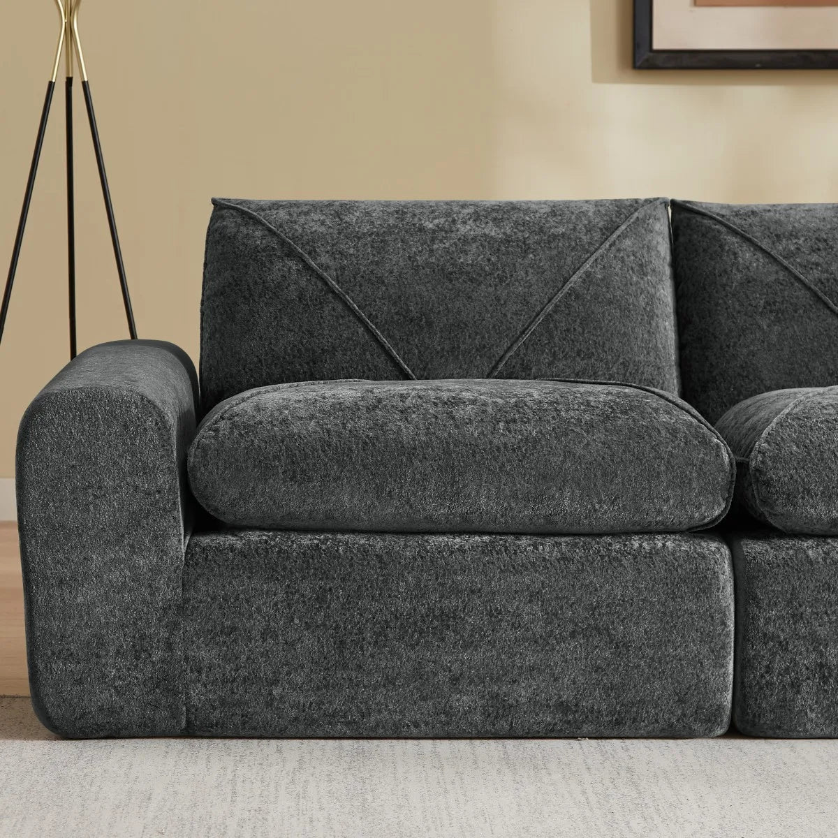 85.8" Modular Sectional Sofa 2-Seater Chenille Cloud Couch Modern Soft Upholstered Loveseat for Living Room