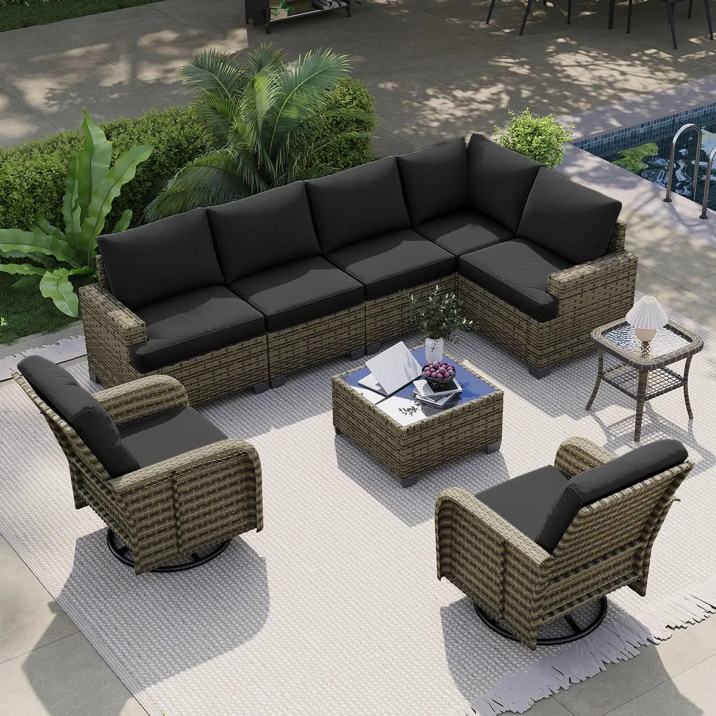 AOXUN Nordivale Outdoor Patio Furniture Set With Cushions