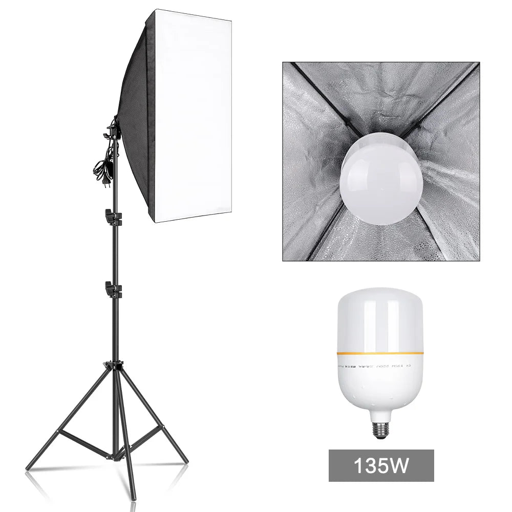 SH Photography Softbox Lighting Kit Professional Continuous Studio Light