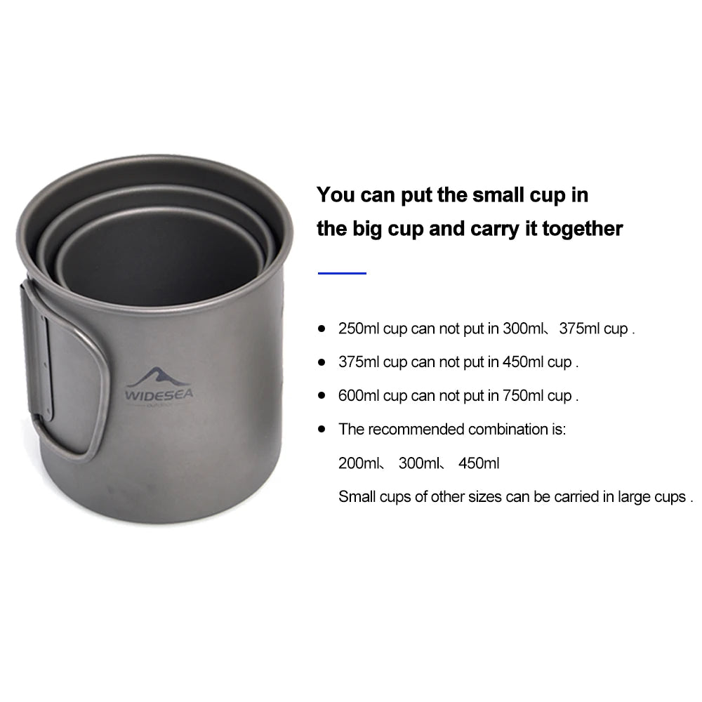 Widesea Titanium Camping Mug For Hiking And Outdoor Travel