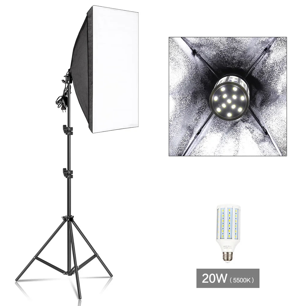 SH Photography Softbox Lighting Kit Professional Continuous Studio Light