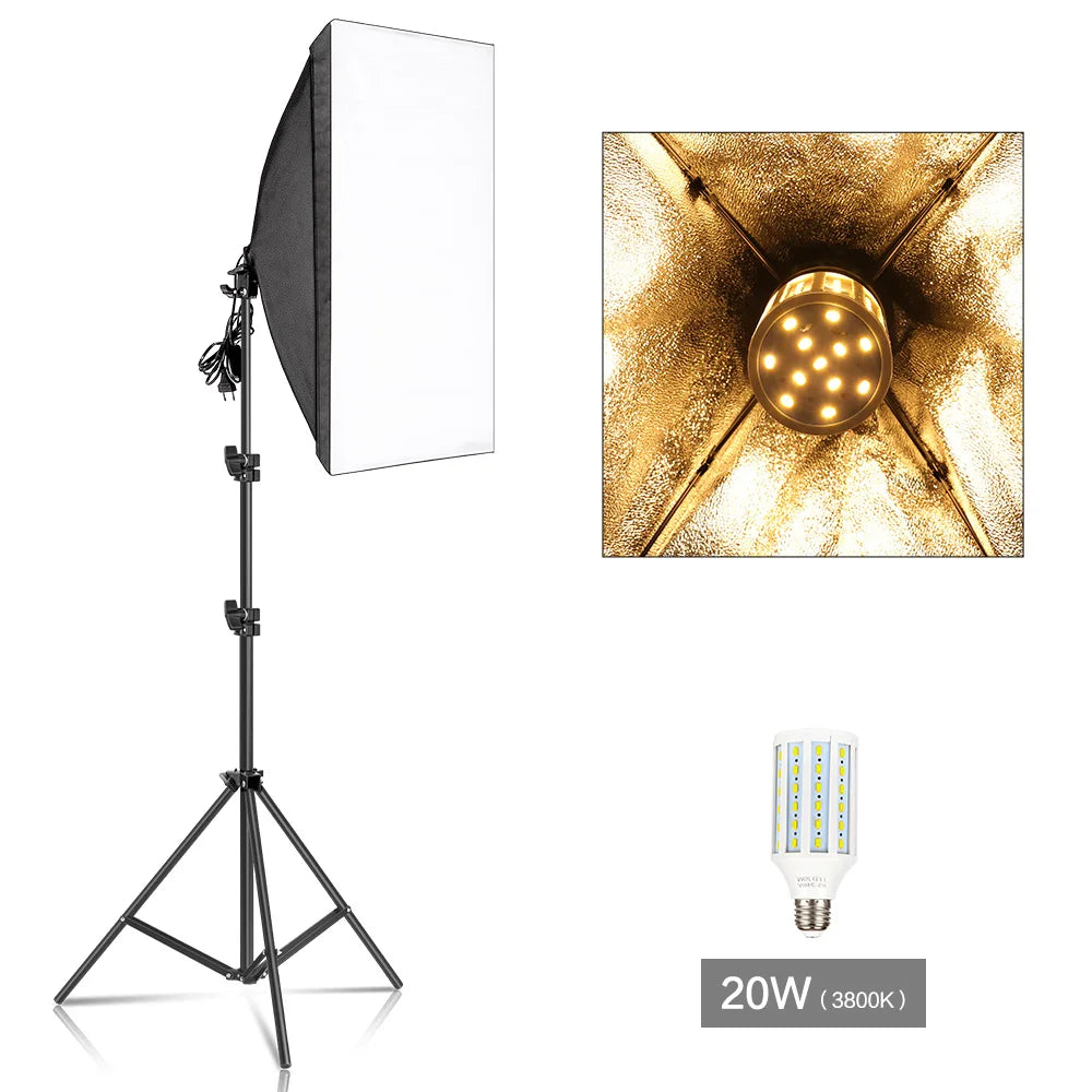 SH Photography Softbox Lighting Kit Professional Continuous Studio Light