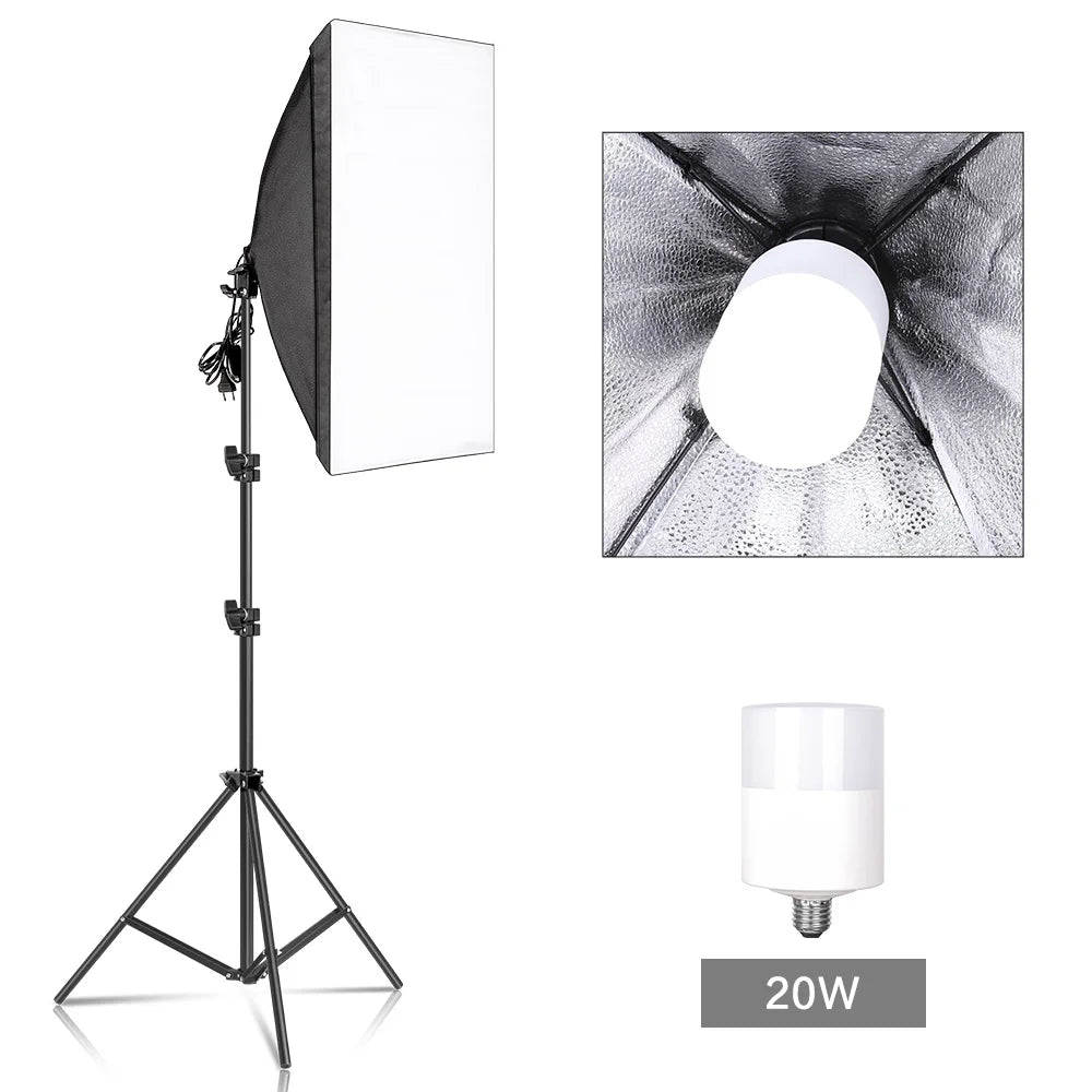 SH Photography Softbox Lighting Kit Professional Continuous Studio Light