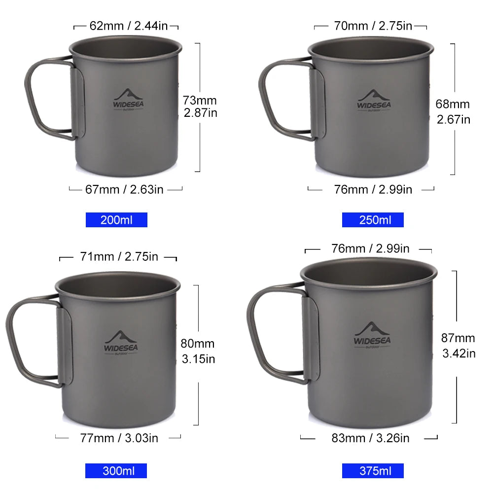 Widesea Titanium Camping Mug For Hiking And Outdoor Travel