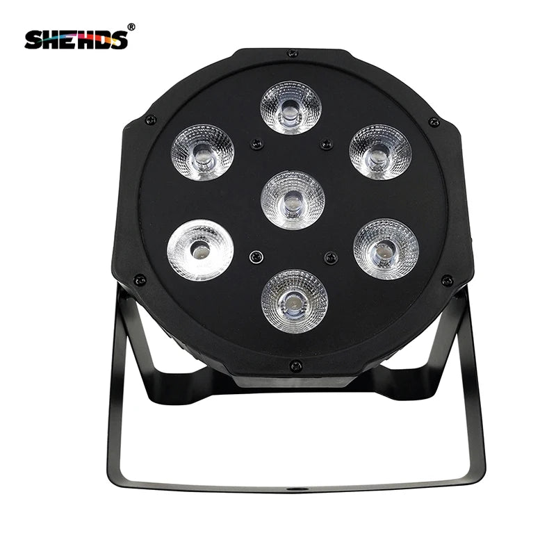 8pcs SHEHDS Flat LED Par 7X12w RGBW /7X18W RGBWA UV Stage  Light DMX Controller DJ Disco Night Club Show Equipment