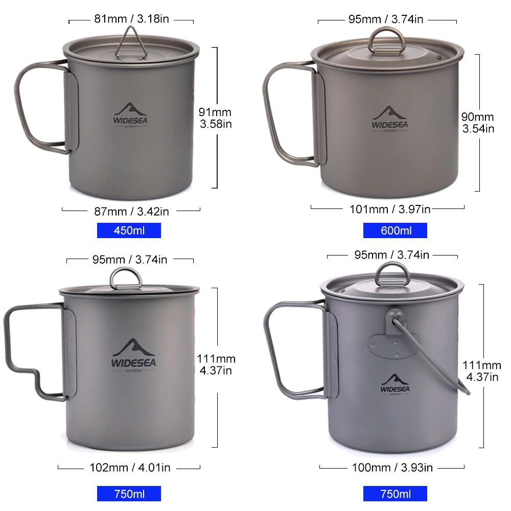 Widesea Titanium Camping Mug For Hiking And Outdoor Travel