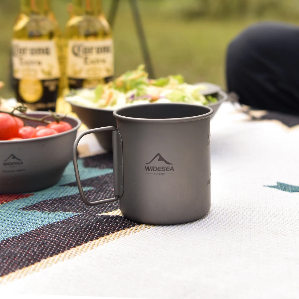Widesea Titanium Camping Mug For Hiking And Outdoor Travel