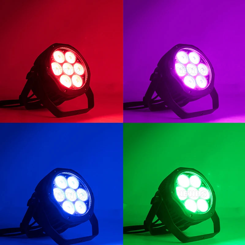 SHEHDS Waterproof LED Par 7x12W RGBW Light Outdoor IP65 7x18W 6in1 DMX Effect Stage Professional DJ Christmas Lights Audience