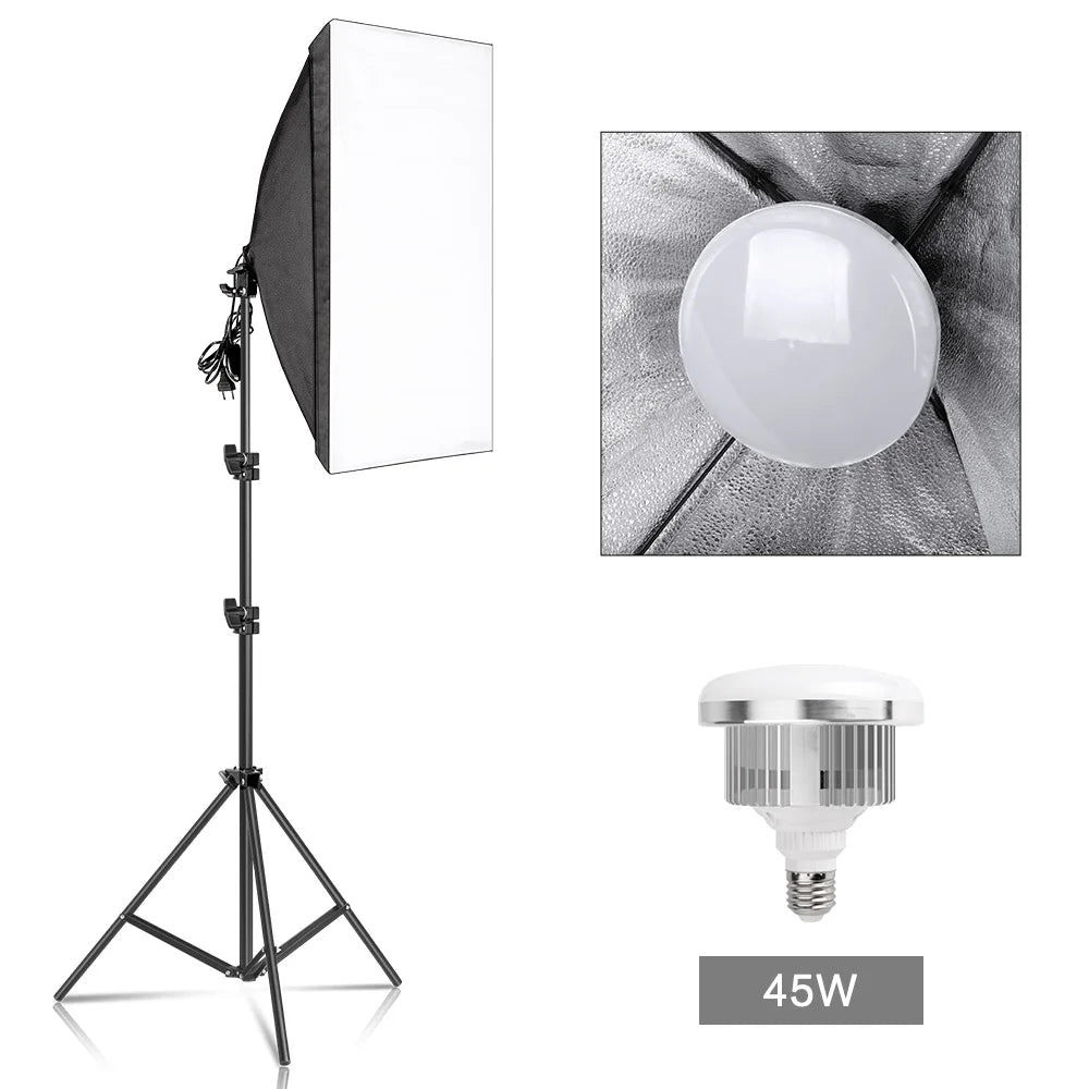 SH Photography Softbox Lighting Kit Professional Continuous Studio Light