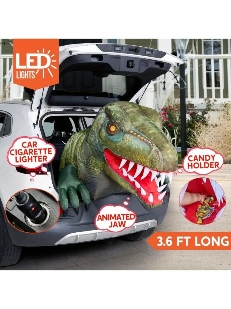 Animated Halloween Dinosaur Inflatable Outdoor Yard Decoration With Led Lights