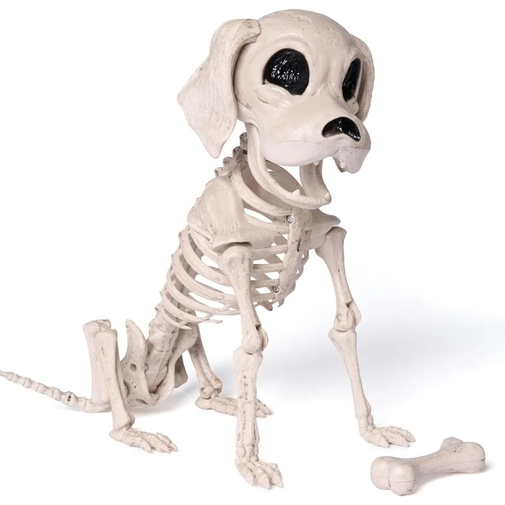 Realistic Posable Halloween Dog Skeleton Garden Decoration
