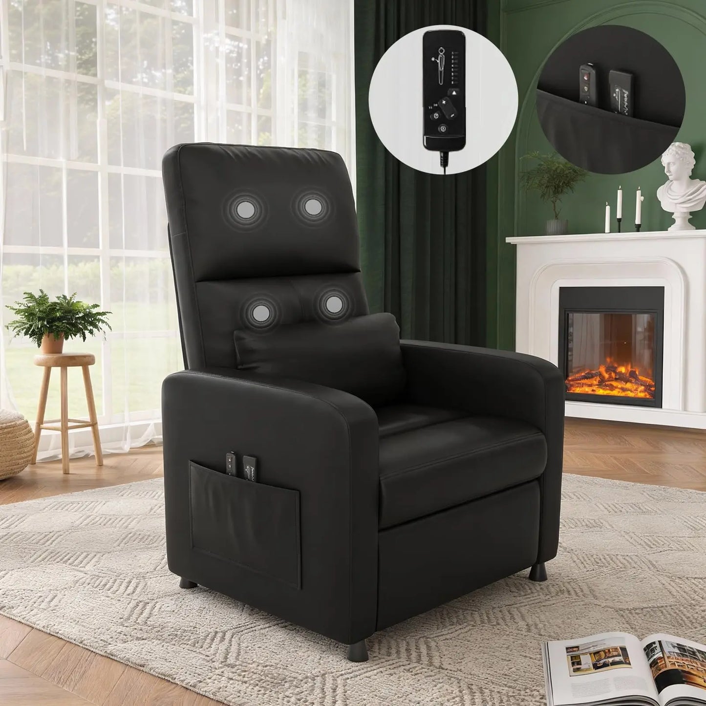 HiMISS Electric Recliner Chair With Tall Back And Padding