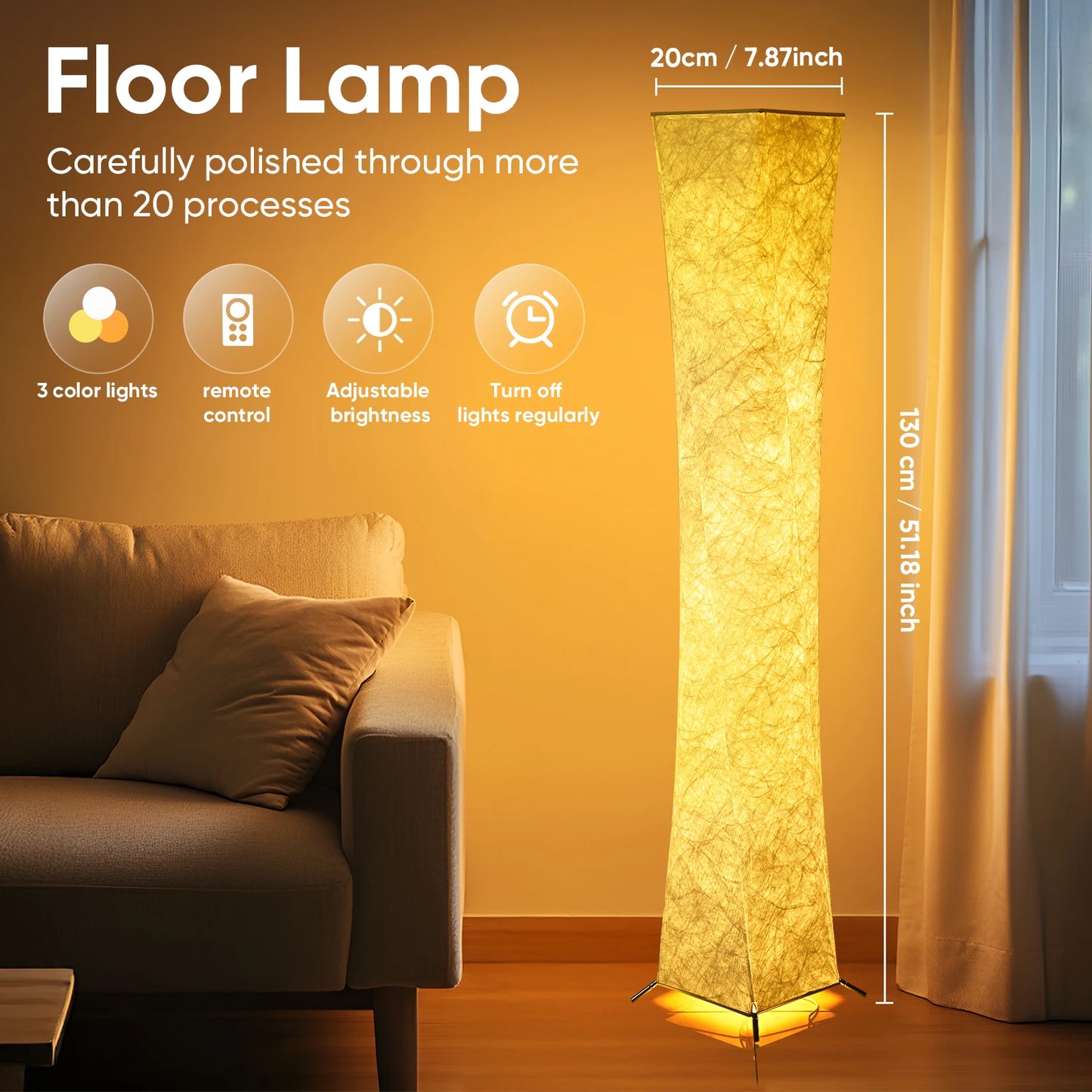 Soft Light Floor Lamp LED 3000K Modern Shade Living Room