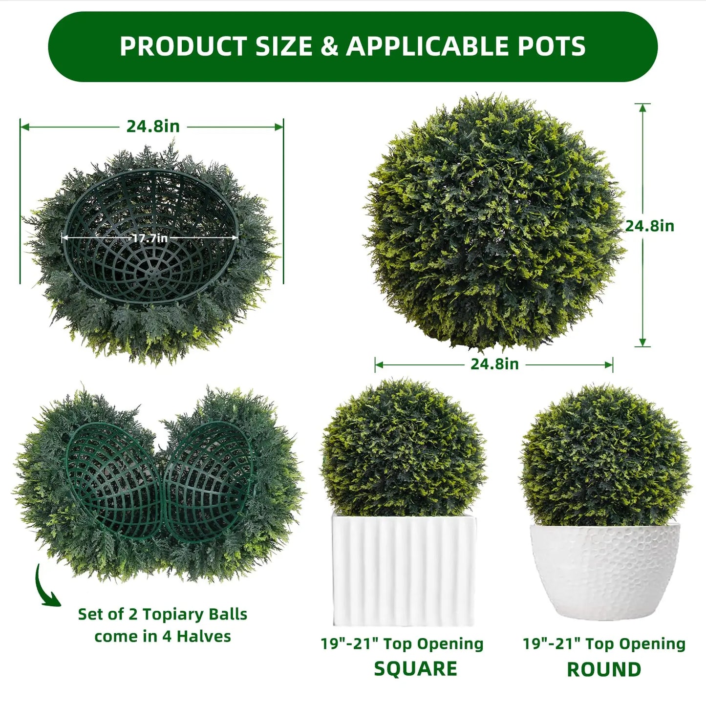 Studyset Topiary Balls Artificial Outdoor Set Of 2 For Wedding Decor