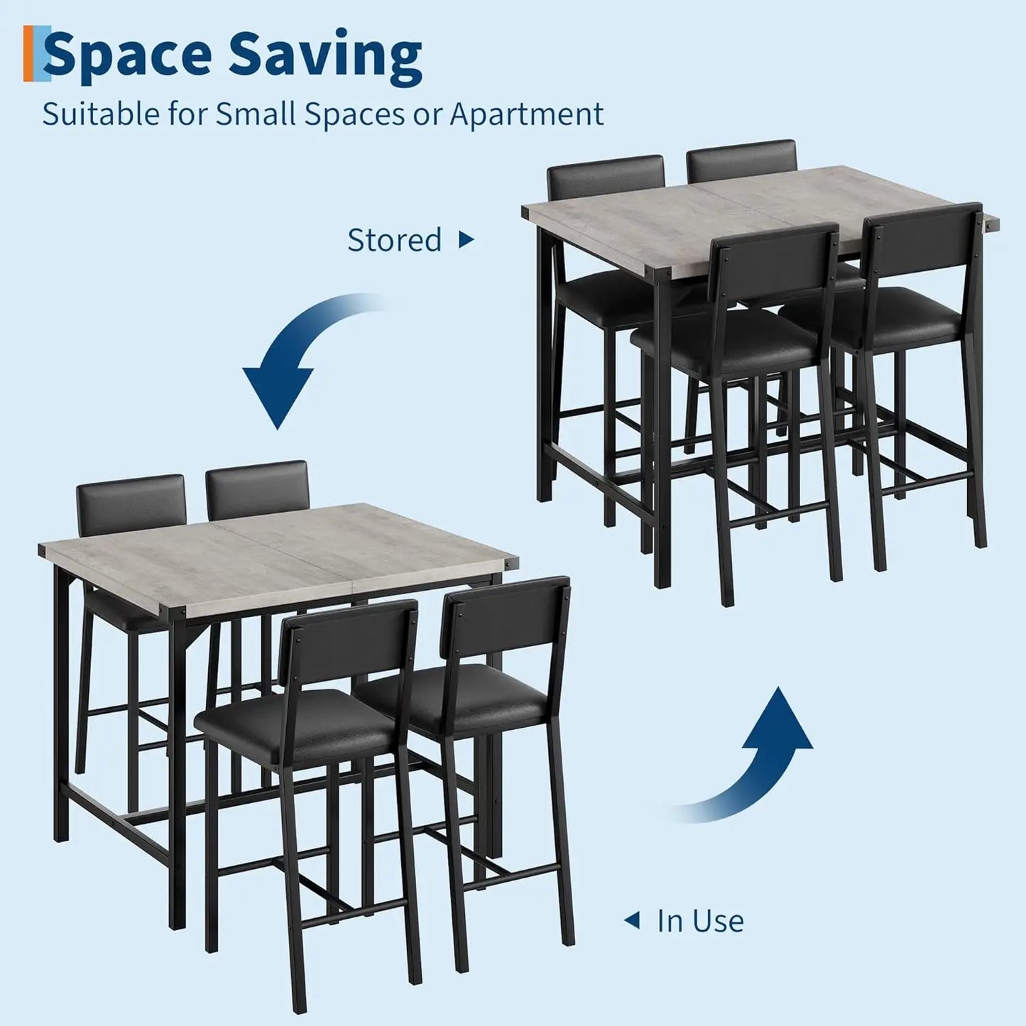 HiMISS Modern Dining Table Set With Upholstered Chairs