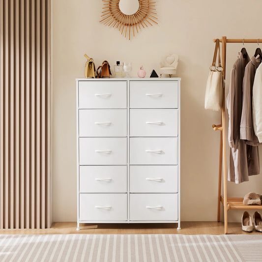 JHK Bedside Table Wardrobe Storage Cabinet With Metal Frame