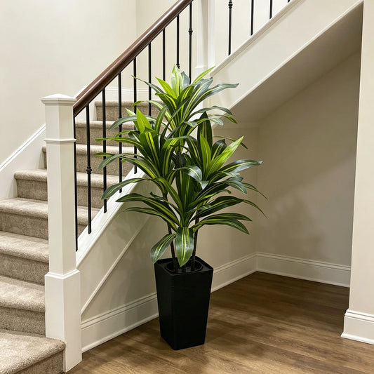 HiMISS Artificial Dracaena Tree with Tall Planter Indoor Plant Decor