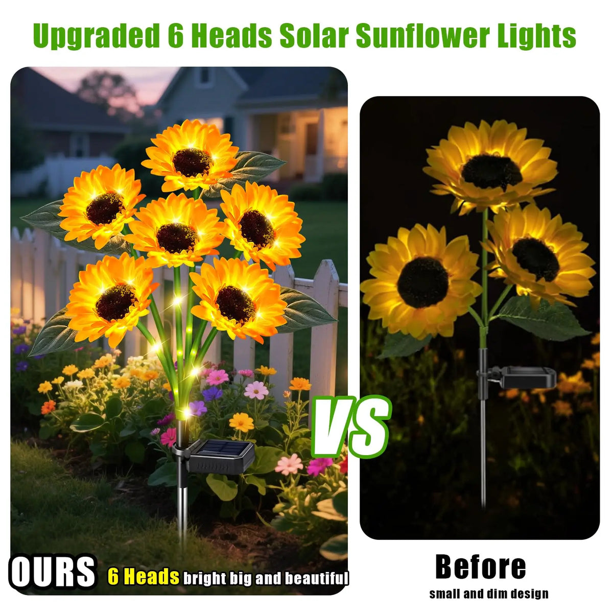 KPSTEK Solar Sunflower Lights Waterproof Outdoor LED Garden Decor