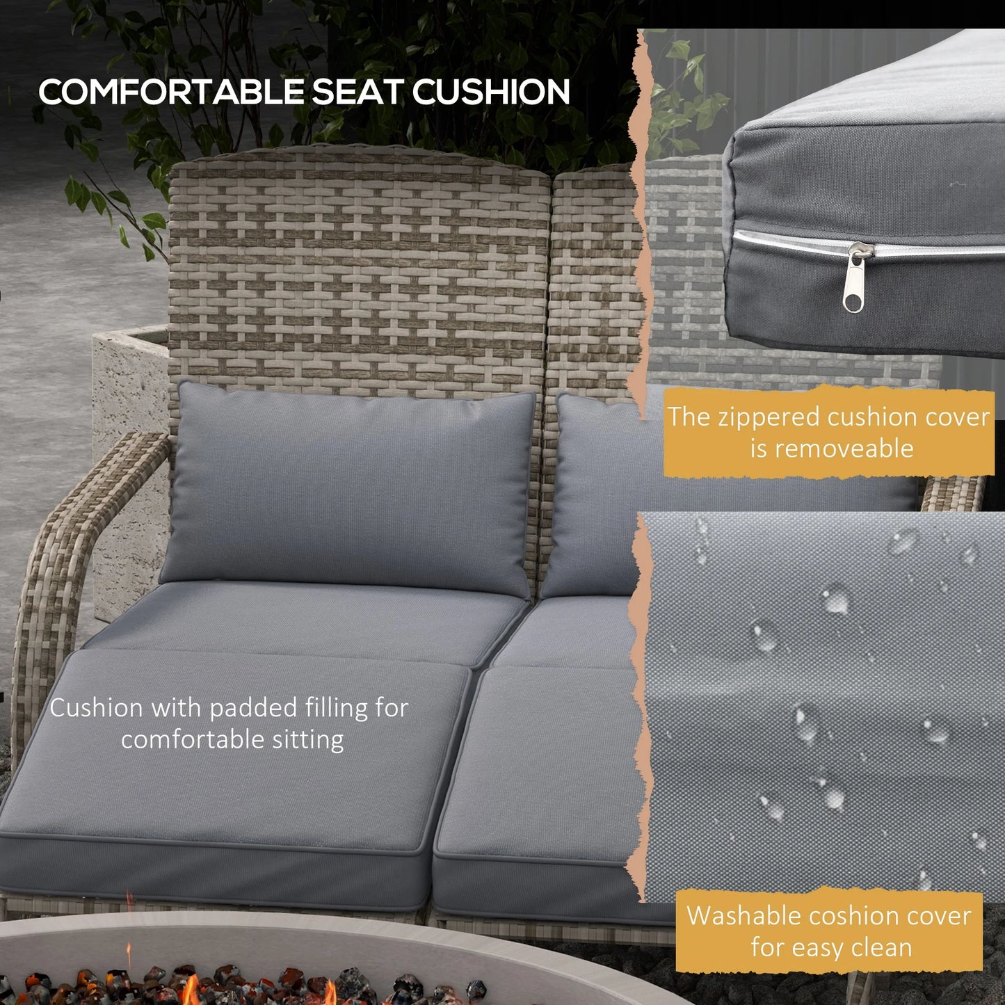 Patio Wicker Adirondack Chair With Cushions For Outdoor Use