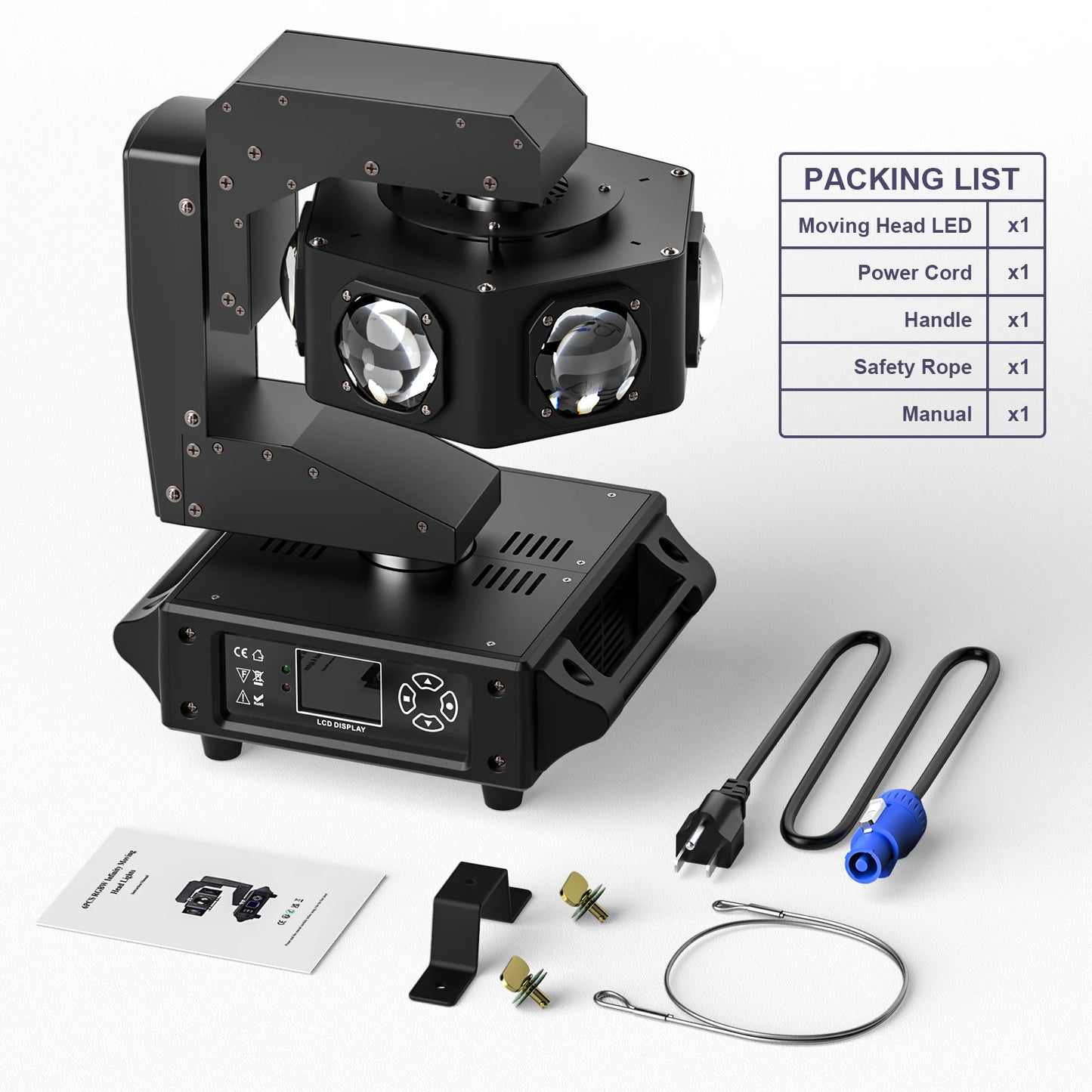 U'King 2Pcs 240W Beam Moving Head DJ Light 6LEDs RGBW 360° Rotating Stage Lights DMX512 For Disco Wedding Party Live Show Bar