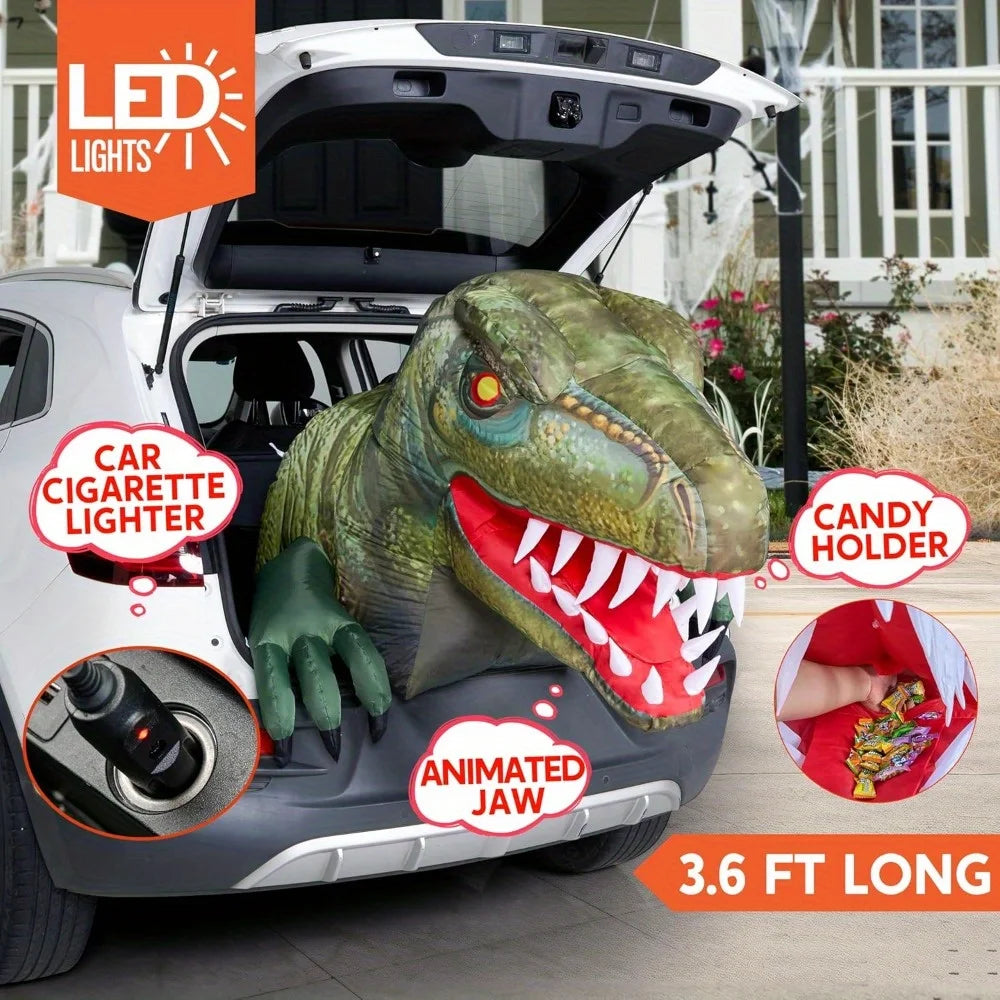 Animated Halloween Dinosaur Inflatable Outdoor Yard Decoration With Led Lights