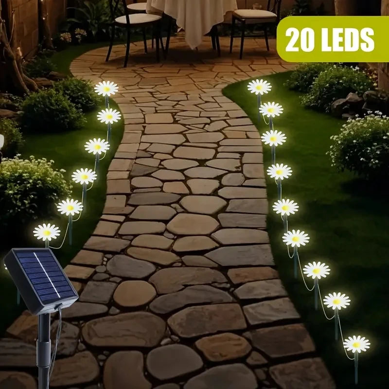 Solar Outdoor Garden Path Lights Waterproof Decorative String