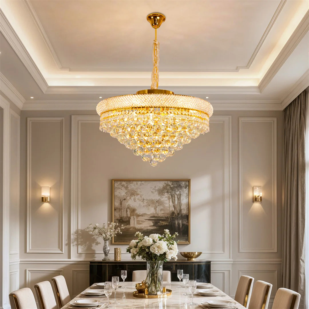Vrygle Crystal Chandelier Pendant Light for Dining and Living Rooms