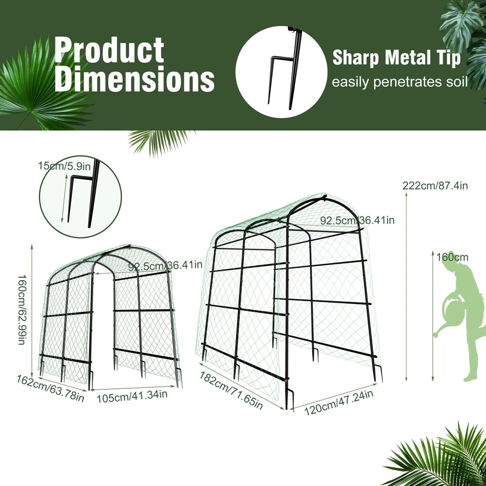 Wisfor U Shaped Metal Garden Trellis for Climbing Plants and Vegetables